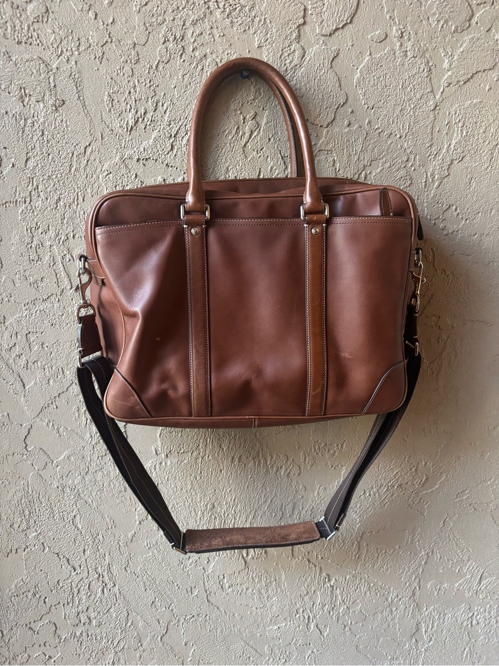 VINTAGE COACH Brown Leather Briefcase Bag - Classic Professional Carry